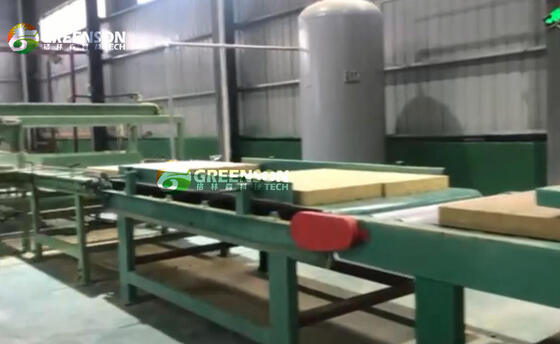 좋은 가격 1200-2400mm 판넬 폭, 80-200kg/m3 밀도, 정밀 PLC 제어 자동 암면 패널 제조 기계 온라인으로