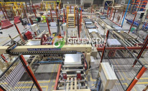 좋은 가격 1300mm 유효 라미네이션 폭 및 3-15m/min 속도 조절 가능한 석고 천장 타일 생산용 완전 자동 석고보드 라미네이팅 머신 온라인으로