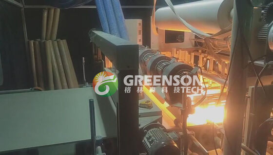 완전 자동 PUR 온도 녹음 접착제 라미네이팅 기계 5-17m/min 생산 속도 1220mm * 2440-3000mm 지프스 벽 패널