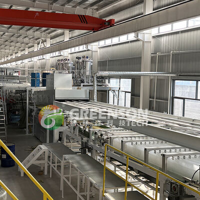 지붕 및 벽 적용을 위한 쉬운 작동을 위한 고효율 완전 자동 석면 울 샌드위치 패널 제조 기계